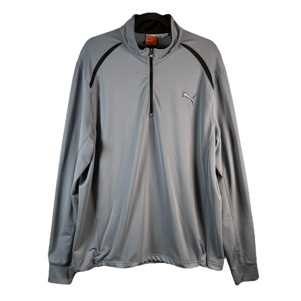 Puma Mens XL Gray dryCELL Quarter Zip Pullover‎ Athletic Sport Training Top